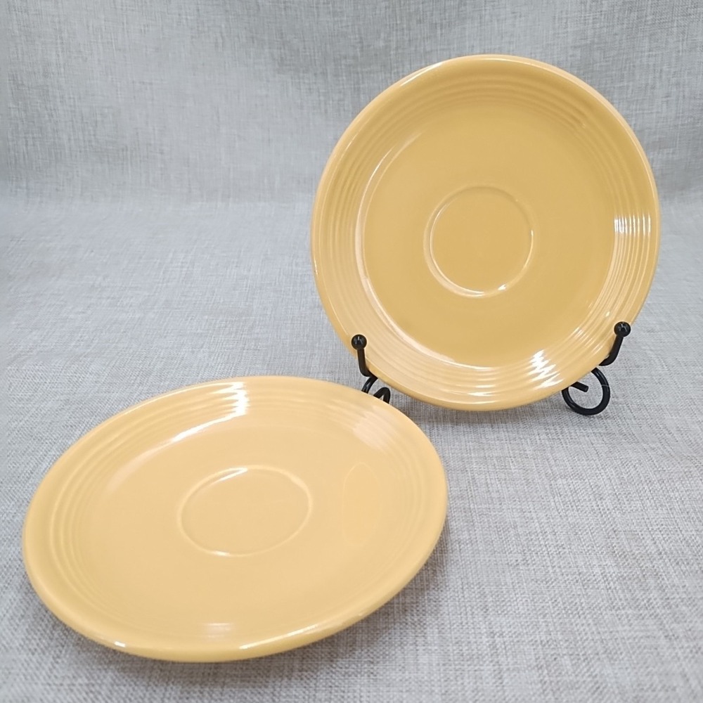 Vintage Fiesta Fiestware Yellow (1936-1969) Saucer Set of 2 Excellent Condition